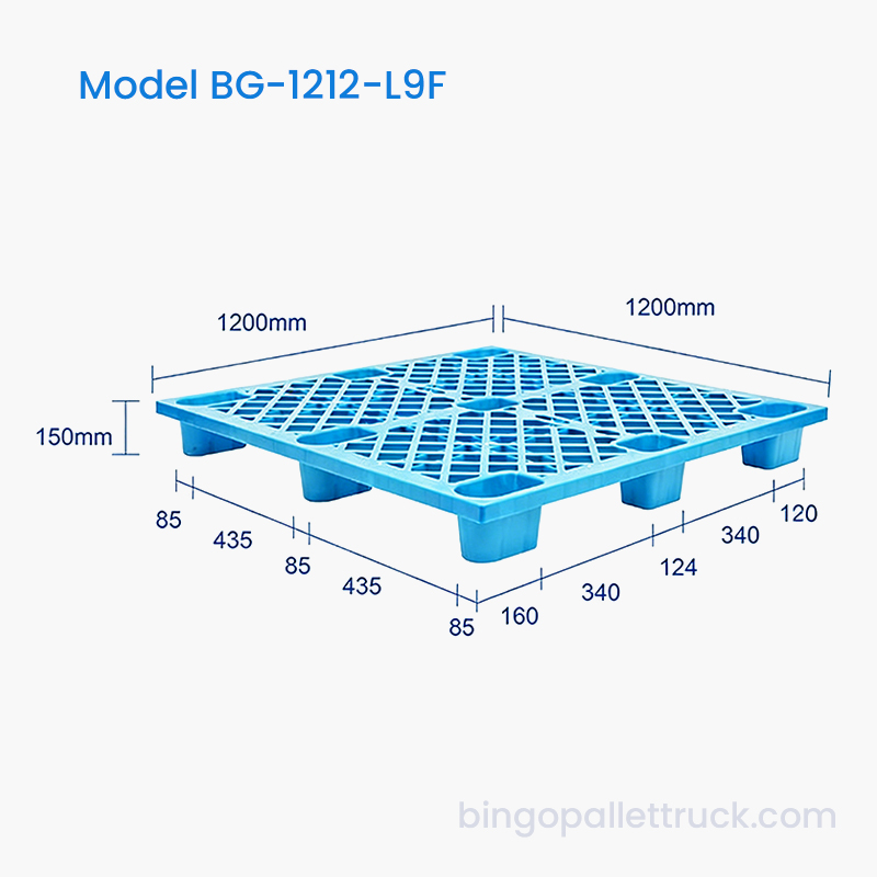 1200x1200 mm-es műanyag raklap logisztikai használatra