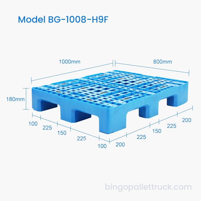 Nagy kapacitású, 1000x800 mm-es nagy teherbírású műanyag raklap ipari logisztikához
