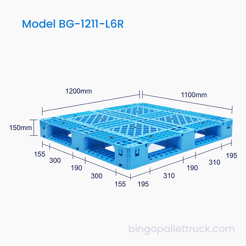 Környezetbarát újrahasznosítható 1200x1100 mm-es műanyag raklap a fenntartható logisztikáért