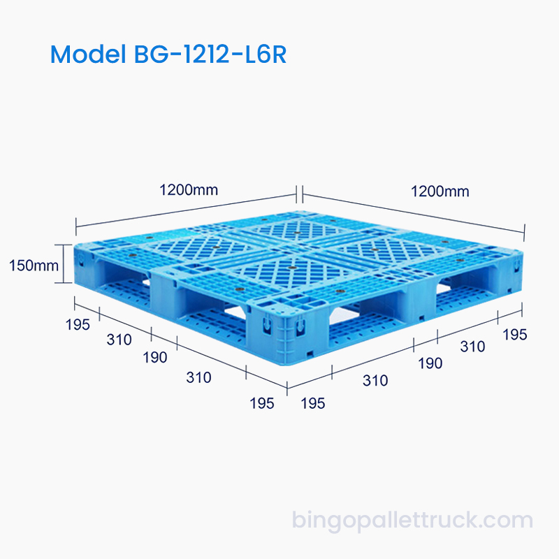 1200x1200 mm-es, hat futóműves műanyag raklap megerősített alappal nehéz terhekhez