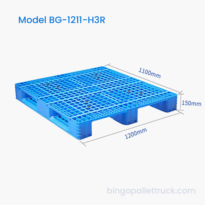 Élelmiszer-minőségű HDPE 1200x1100mm műanyag raklap szárazáru-kezeléshez